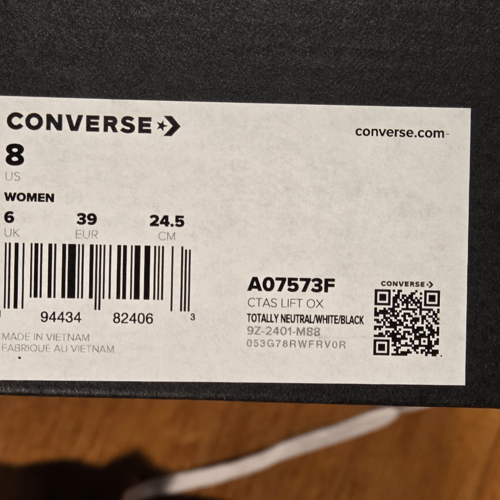 NEW Gray Converse All Star Lift Platform Low-Top Sneakers Sz 8 - Picture 3 of 6
